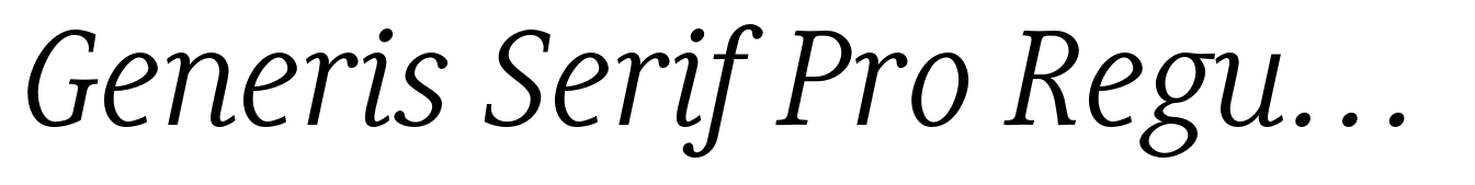Generis Serif Pro Regular Italic